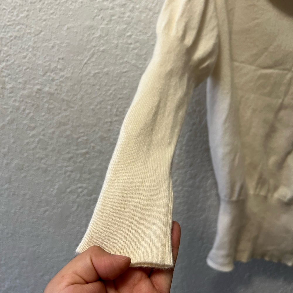 7 For All Mankind Ivory Cowl Neck Sweater - Picture 9 of 11